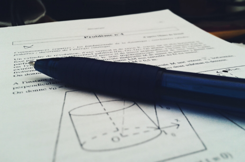 physics equation on paper