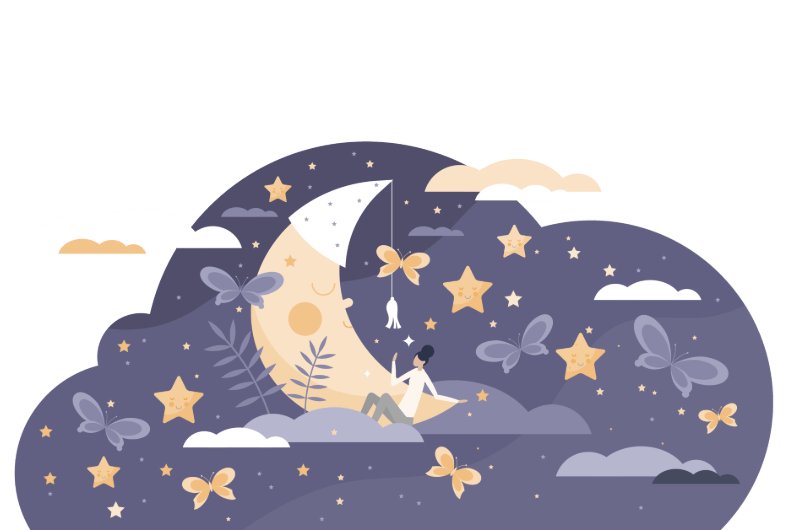 Moon in Cloud Decorative Image